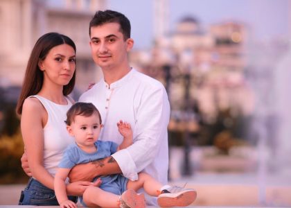 Charming family enjoying a day outdoors in Ankara, capturing delightful emotions.